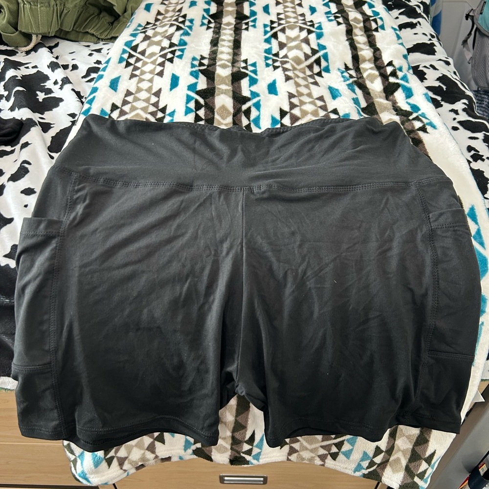 Black shorts.